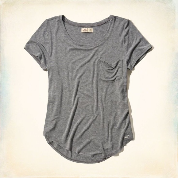 Hollister Tops - Hollister Easy Pocket T-Shirt Grey